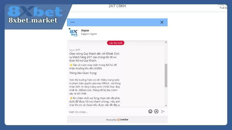Đánh giá được dịch vụ khách hàng của 8Xbet có tốt không