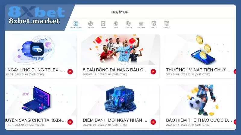 Khuyến mãi hấp dẫn cùng nhà cái 8xbet