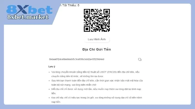 Hướng dẫn nạp tiền 8XBet thông qua tiền kỹ thuật số