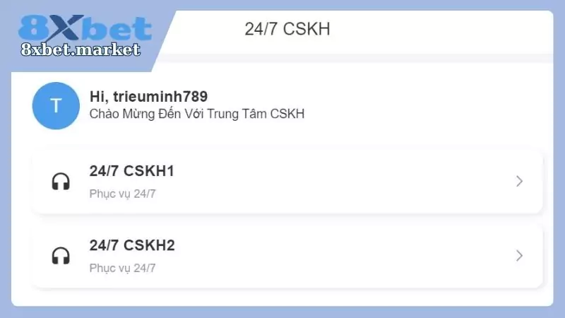 Truy cập mục CSKH 8XBet