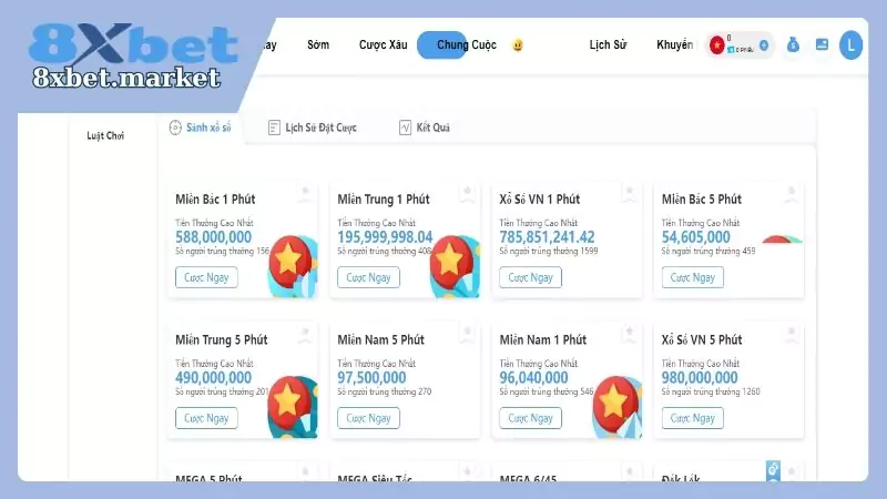 Xổ số lô đề đủ thể loại tại 8XBET